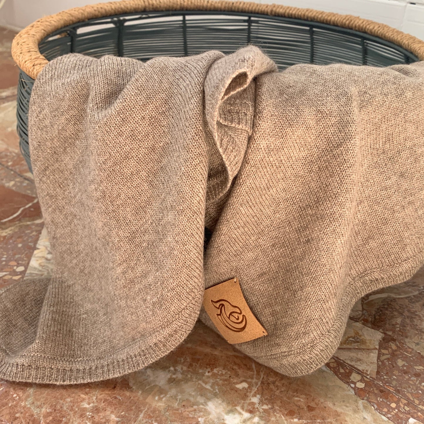 Natural brown Cashmere baby blanket