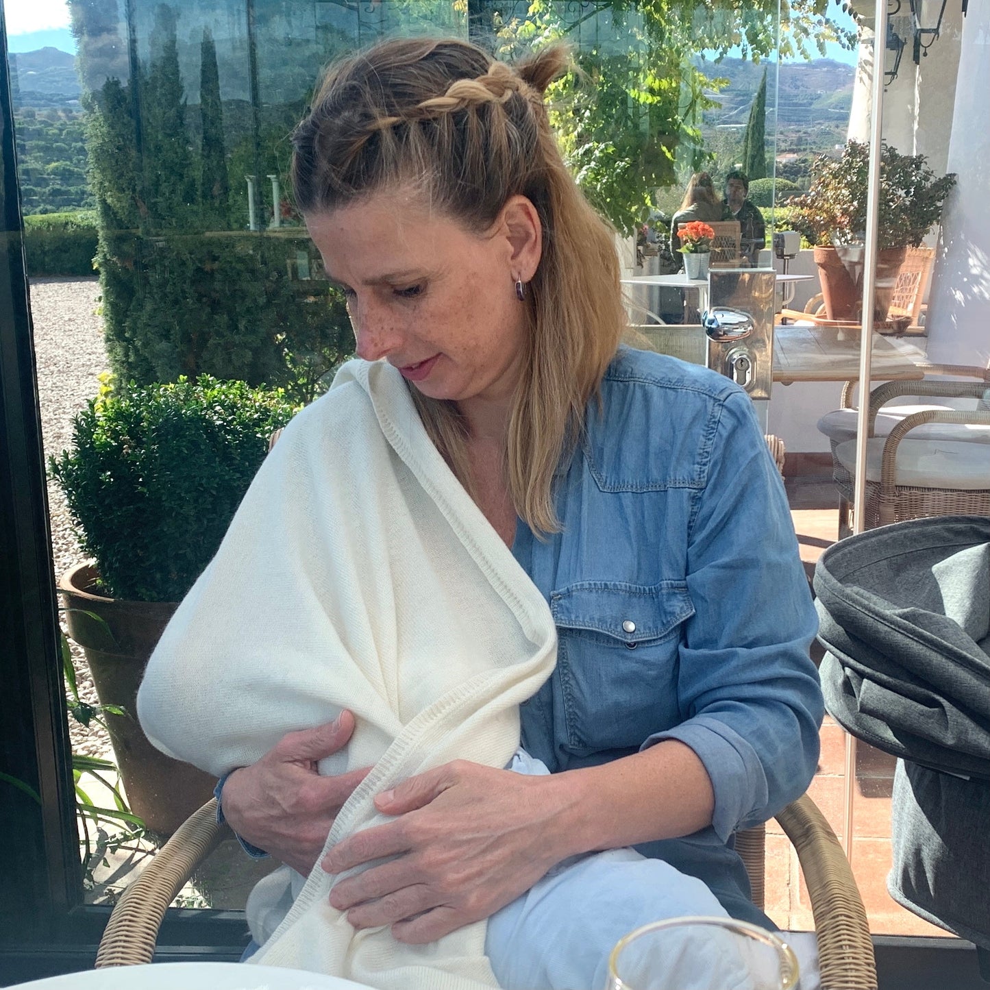 Natural white Cashmere baby blanket