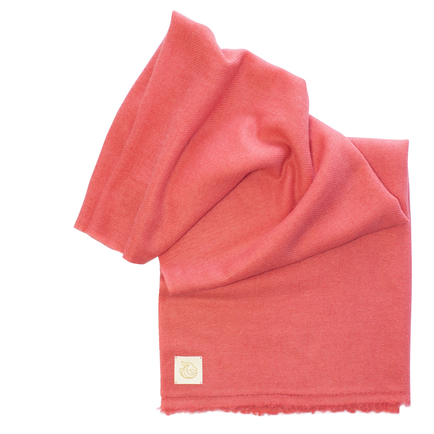 Cashmere woven shawl Coral
