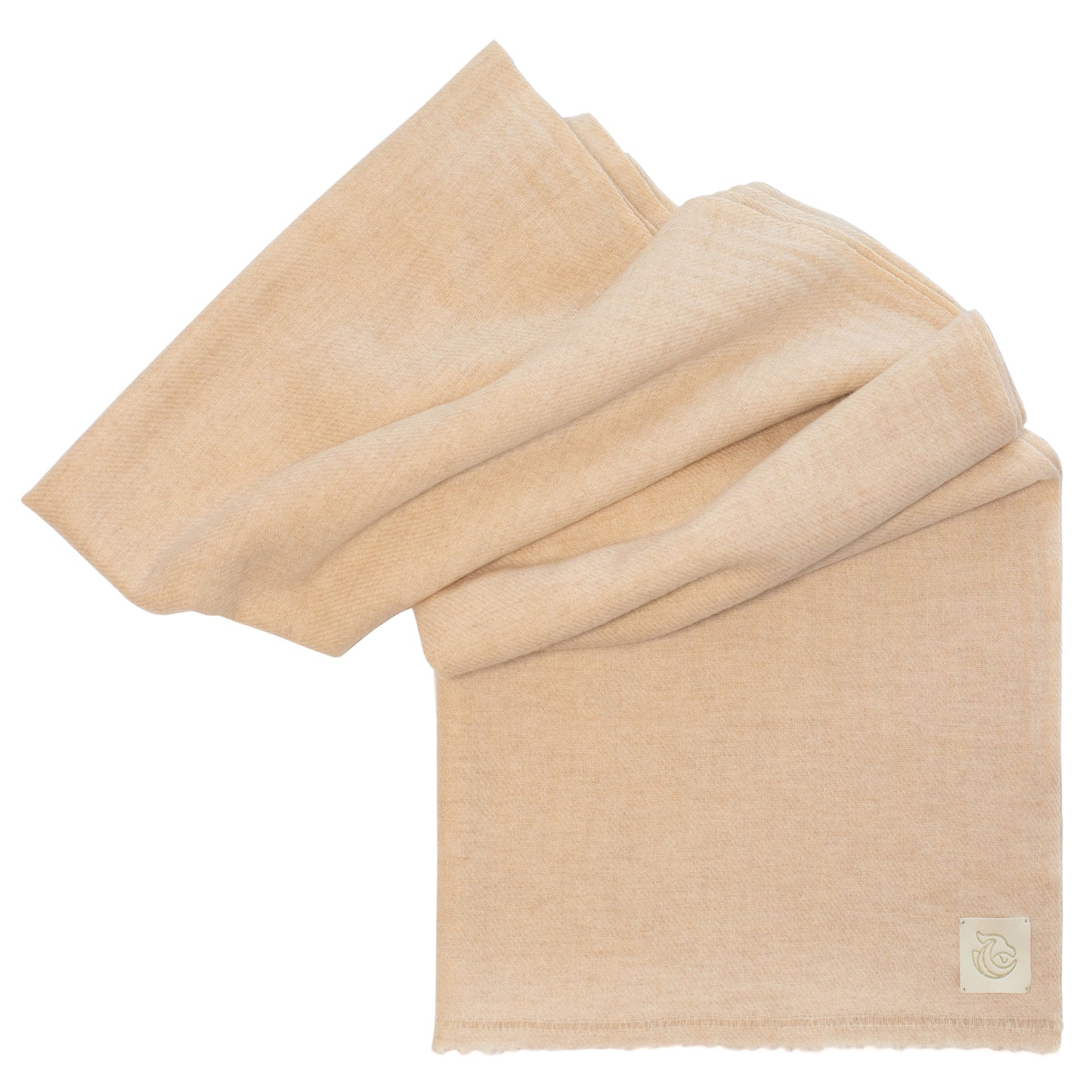 Cashmere wooven shawl wrap Nude