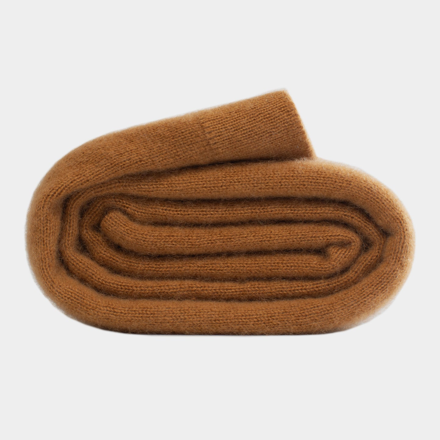 Cashmere knitted shawl Camel Brown