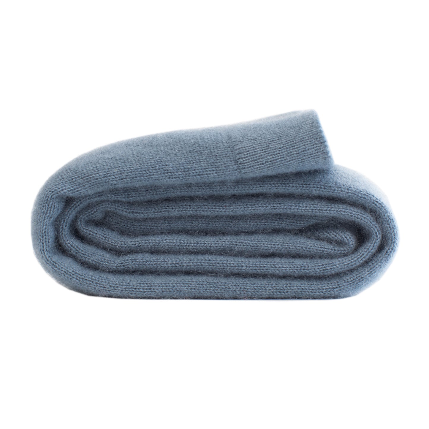 Cashmere knitted shawl Whale grey blue
