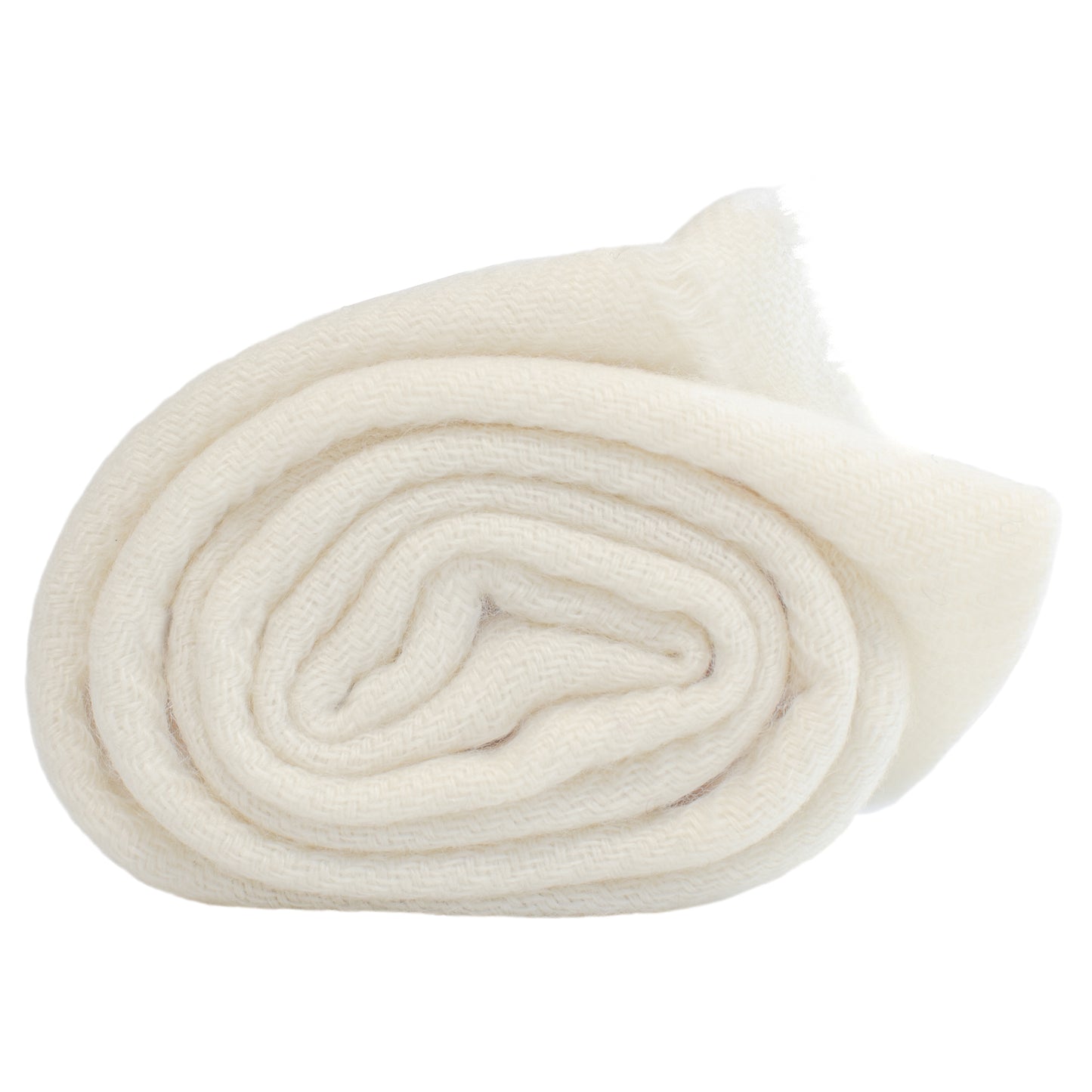A woven cashmere shawl natural white