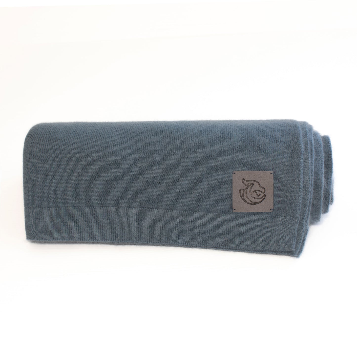 Cashmere knitted shawl Whale grey blue