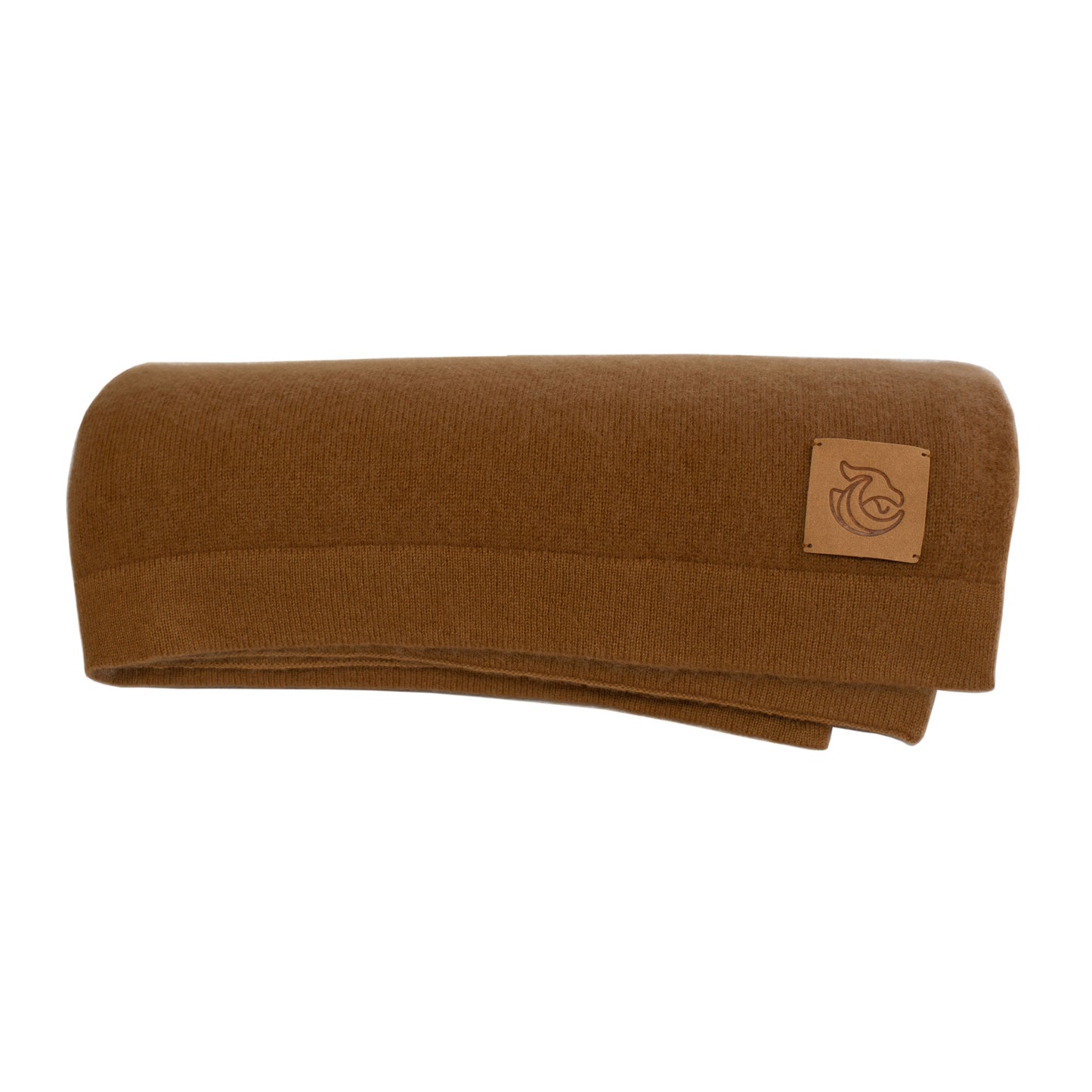 Cashmere knitted shawl Camel Brown