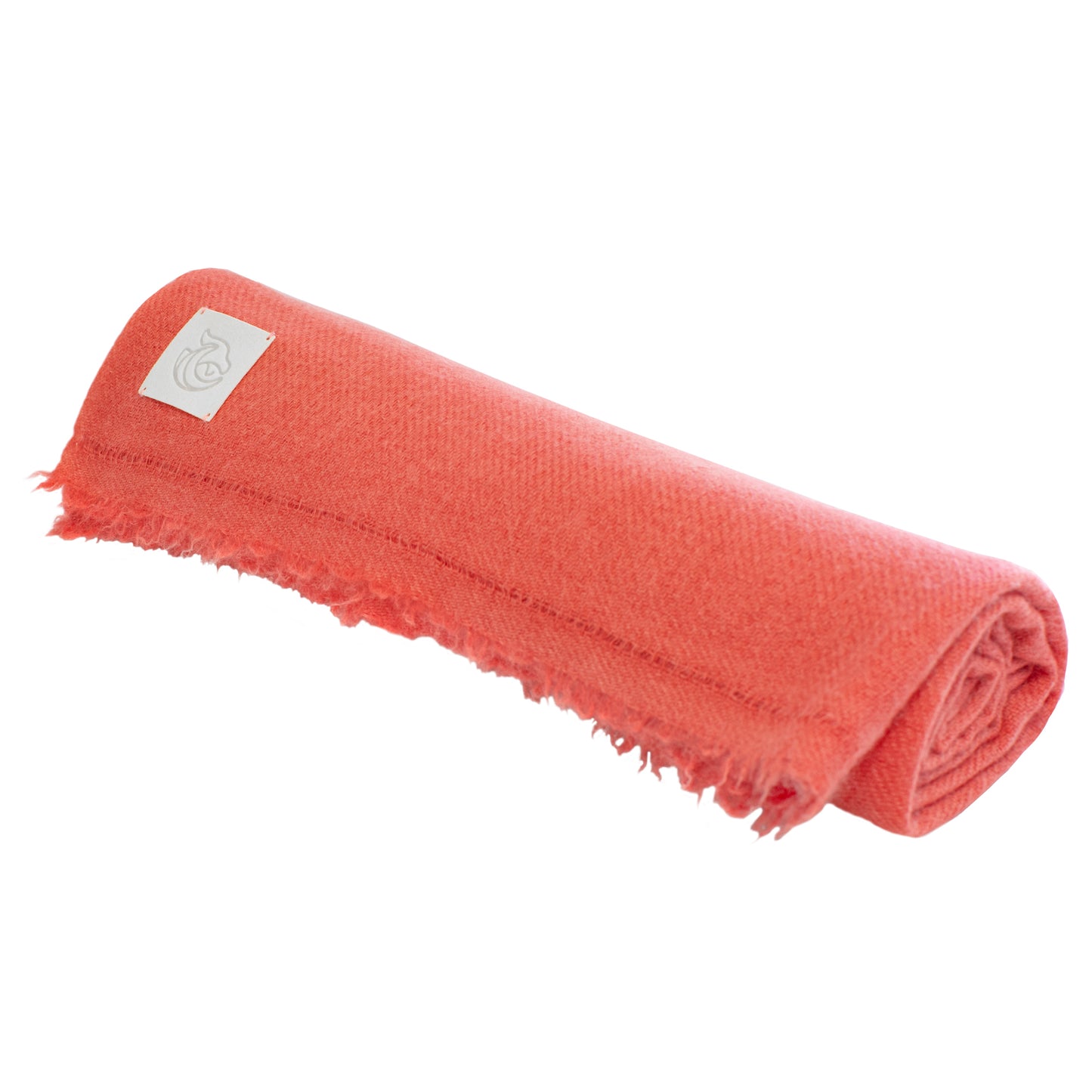 Cashmere woven shawl Coral