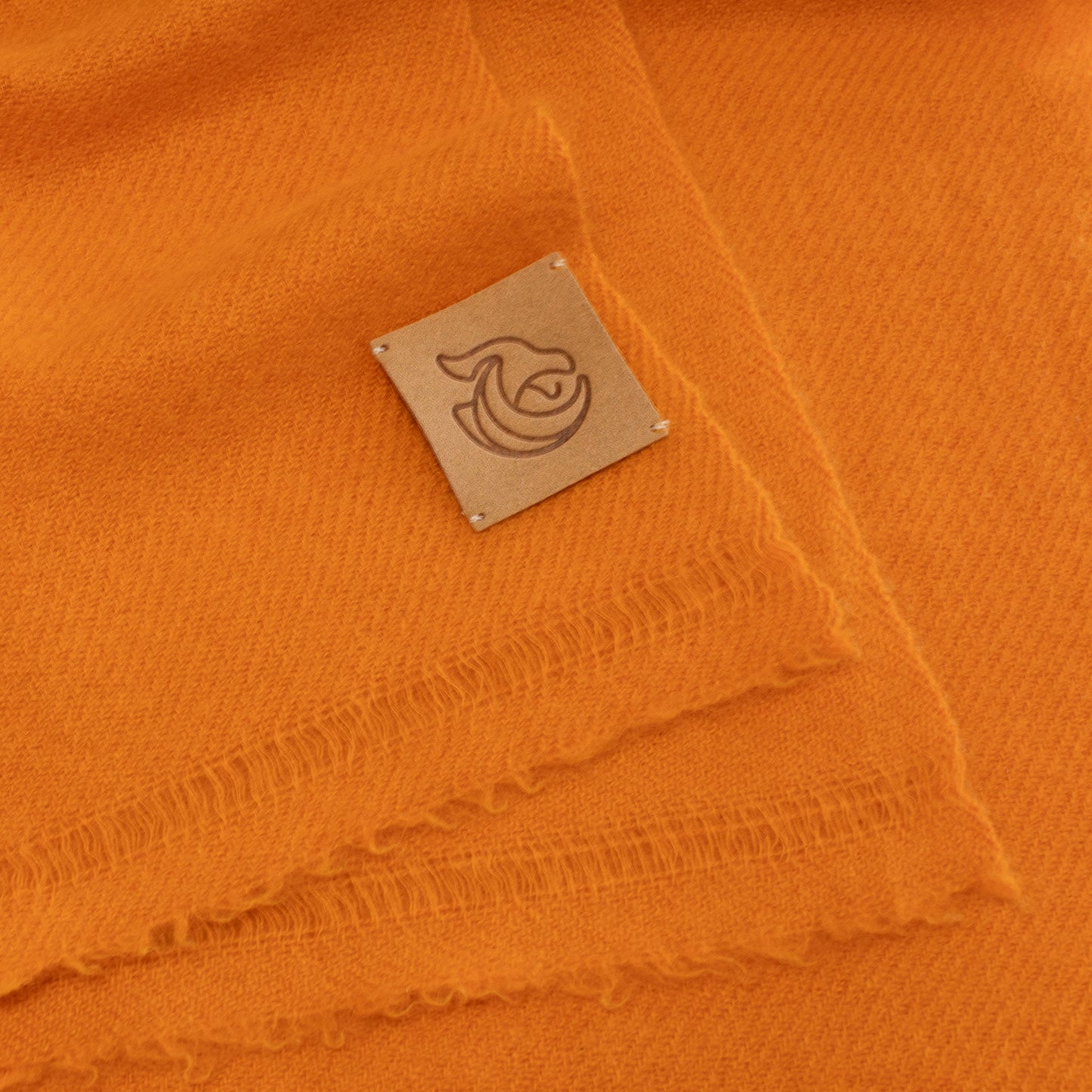 Cashmere woven shawl Royal orange