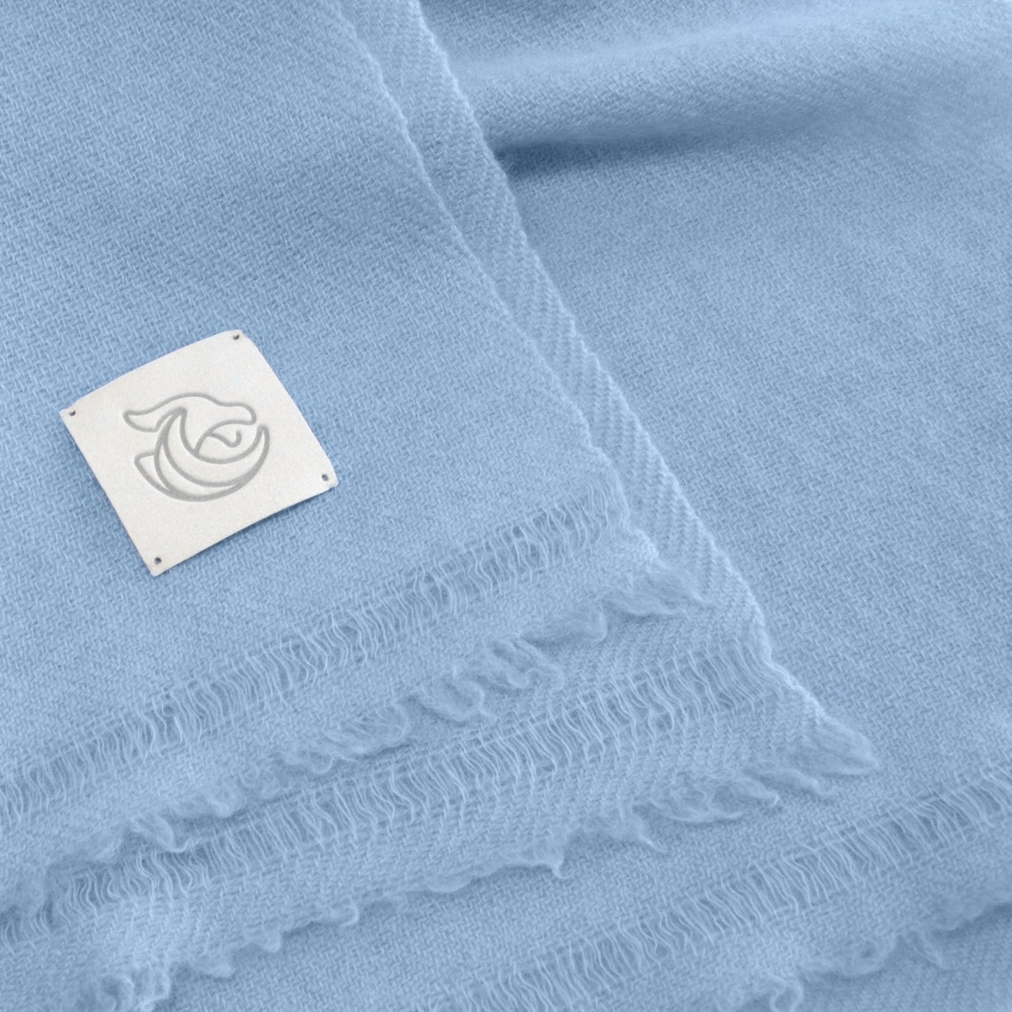Cashmere woven shawl Summer Sky blue