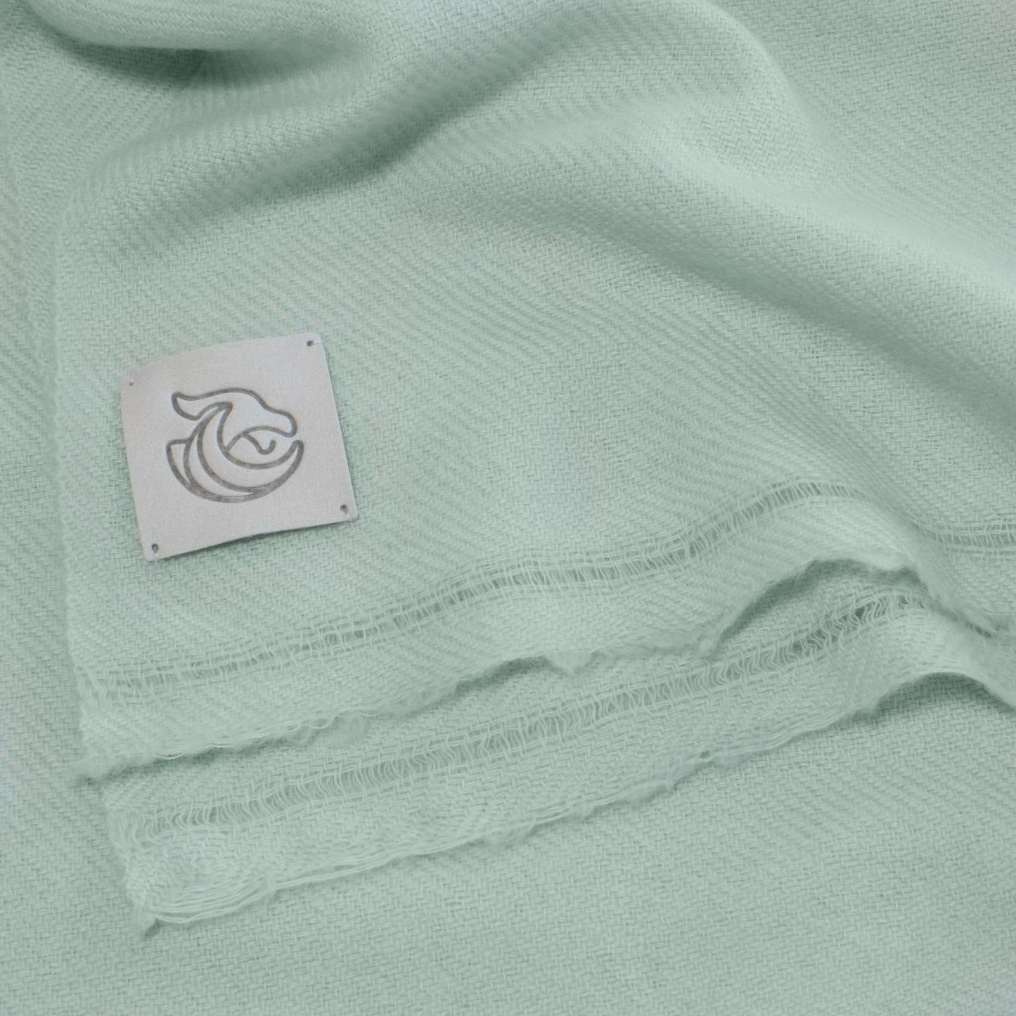 Cashmere wooven shawl wrap Mint