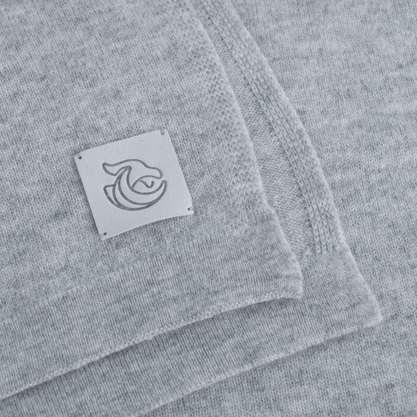 Cashmere knitted shawl Melange grey