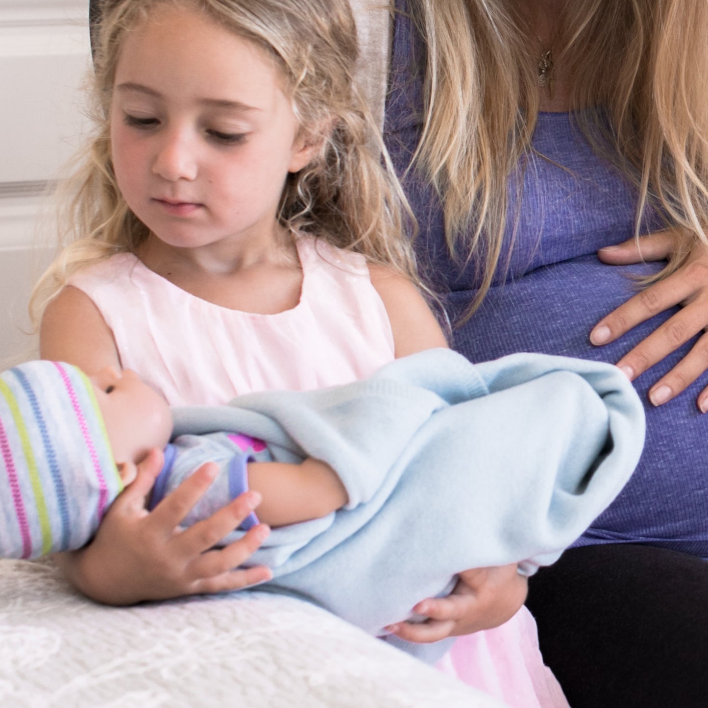 Sky blue Cashmere baby blanket