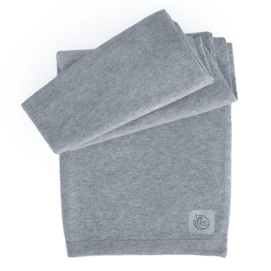 Cashmere knitted shawl Melange grey