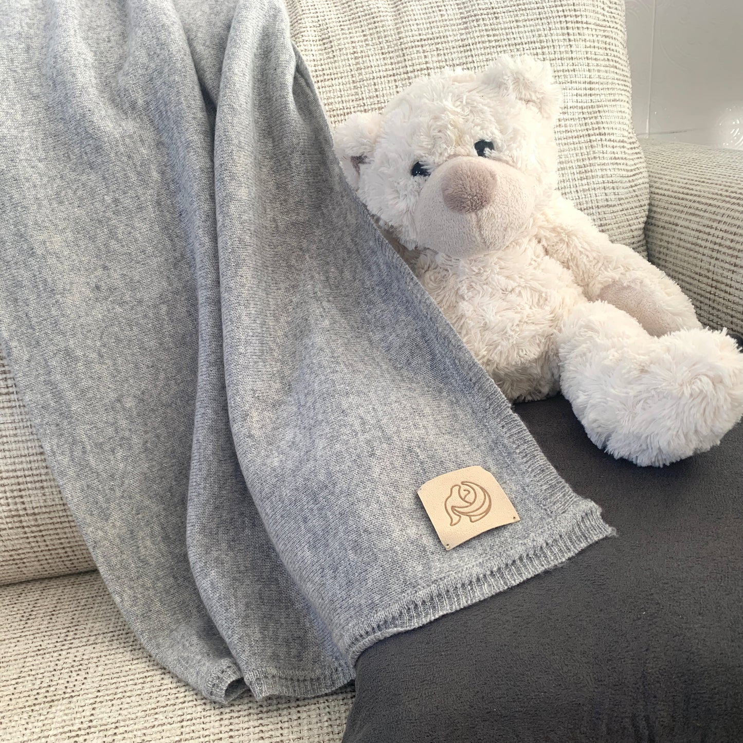 Natural grey Cashmere baby blanket
