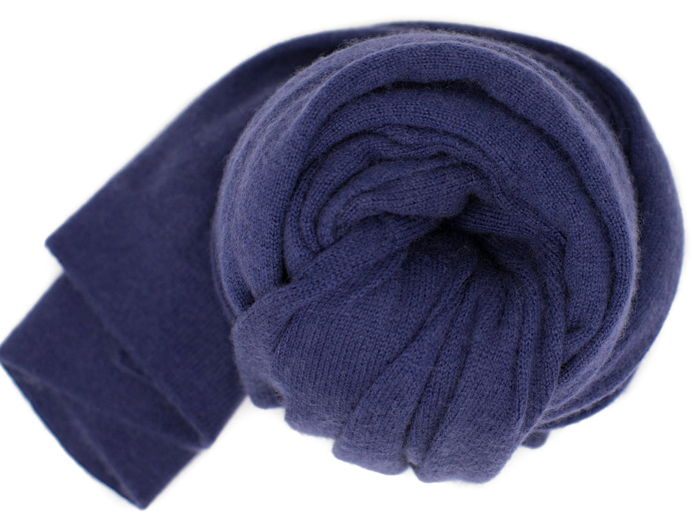 Cashmere knitted shawl purple iris