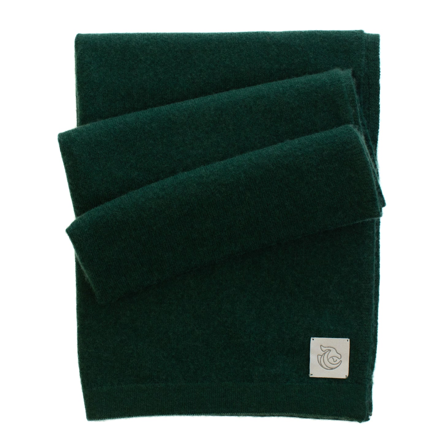 Cashmere knitted shawl Pine green