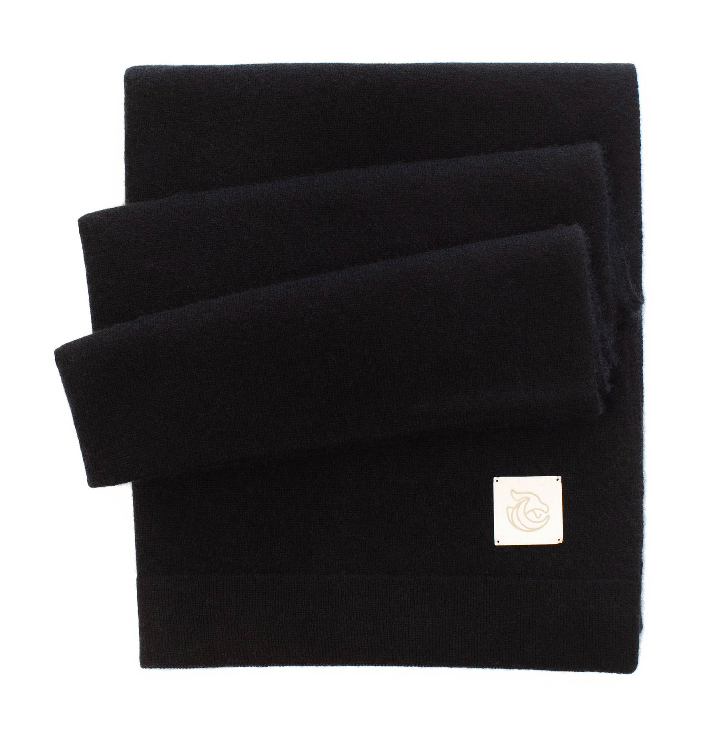 Cashmere knitted shawl Noir black