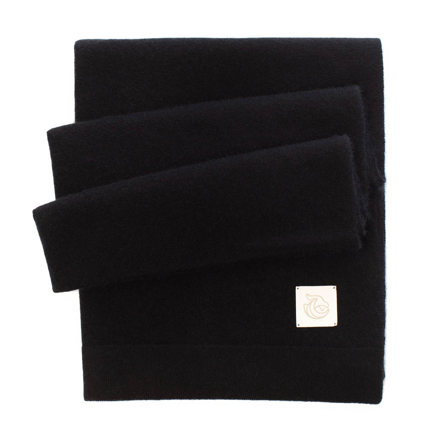 Cashmere knitted shawl black night
