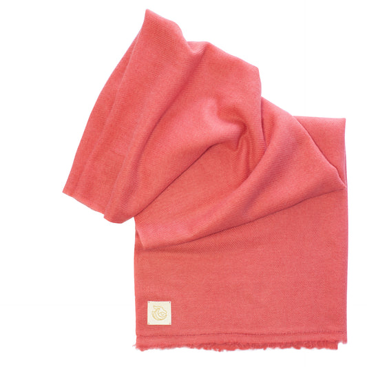 Cashmere woven shawl Coral