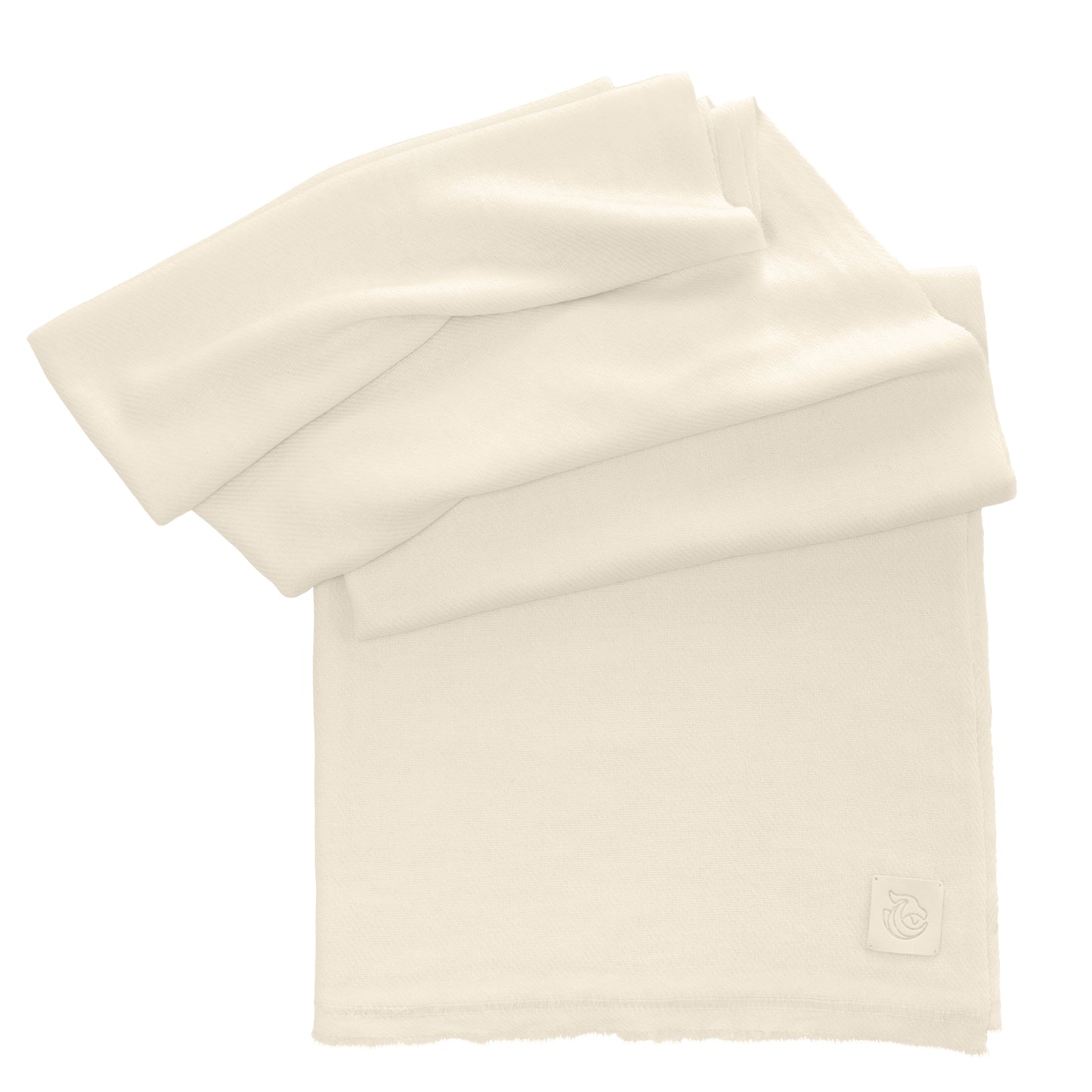 A woven cashmere shawl natural white