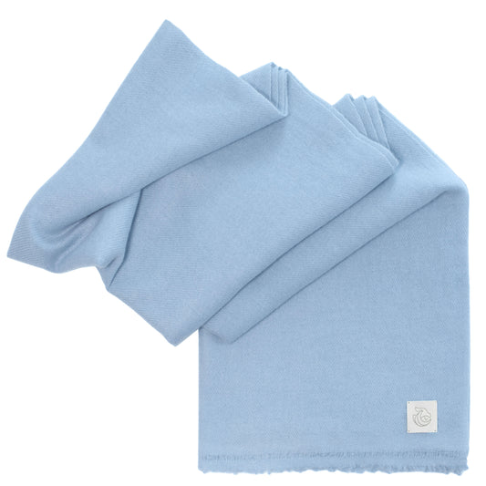 Cashmere woven shawl Summer Sky blue