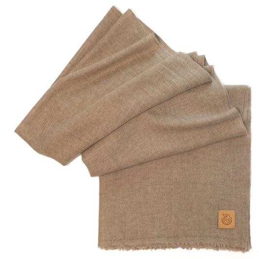 Cashmere woven shawl Natural beige