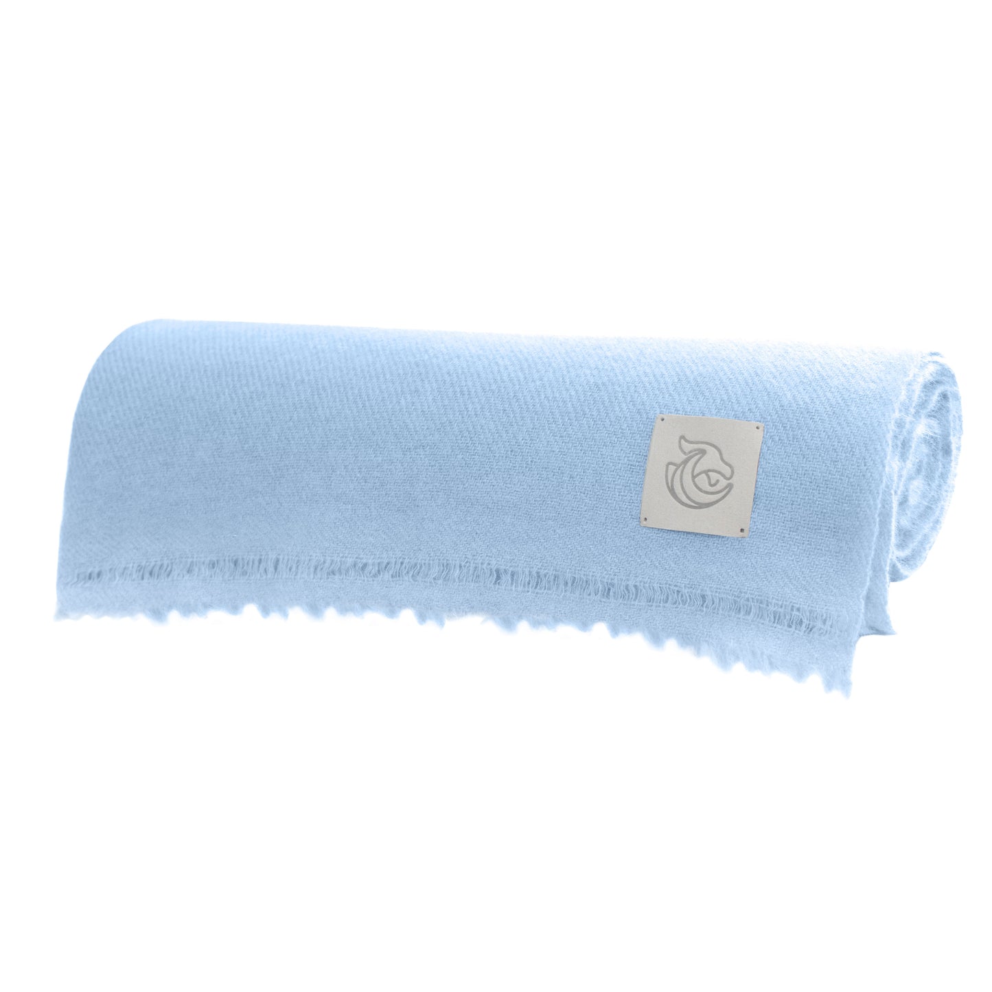 Cashmere woven shawl wrap sky blue