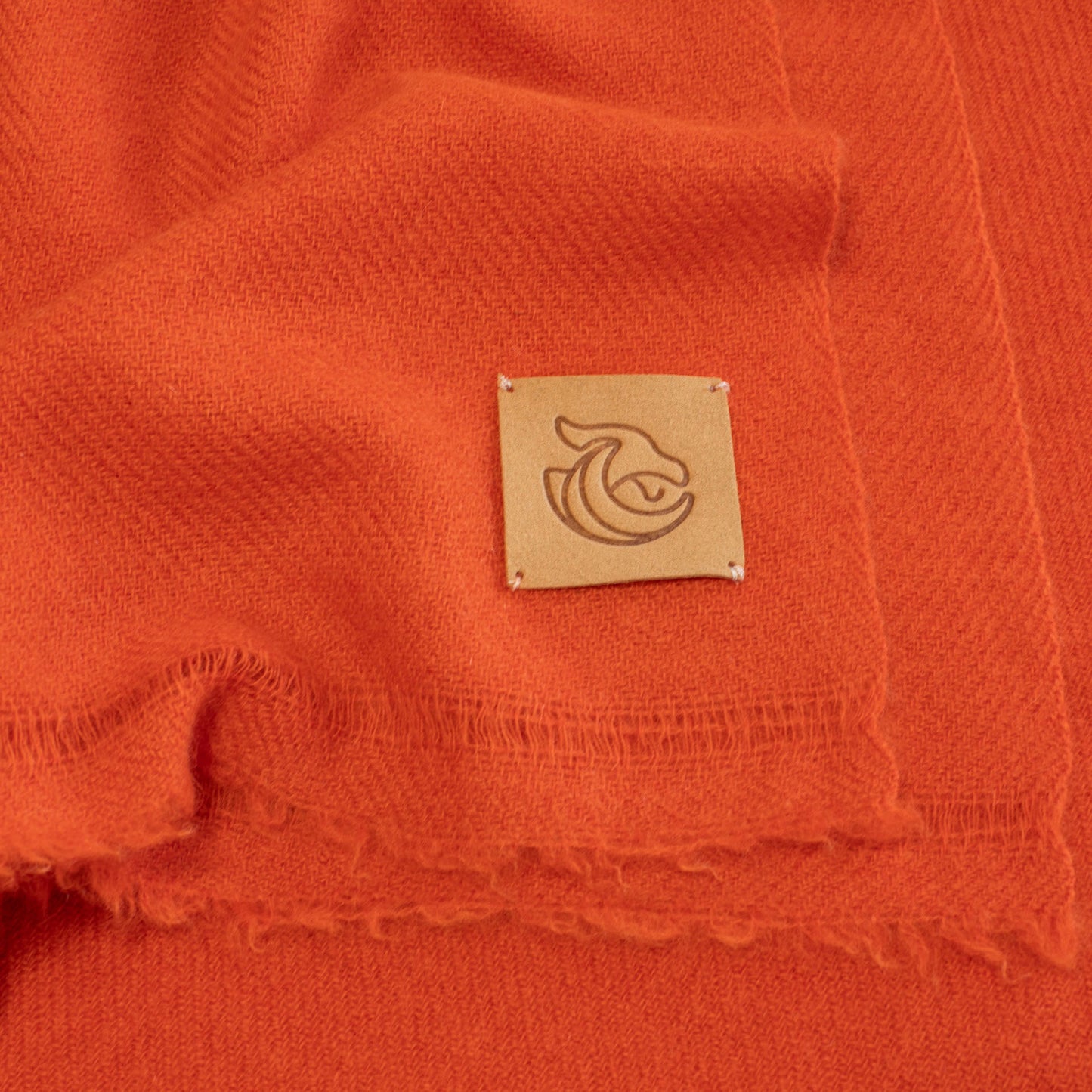 Cashmere woven shawl Orange