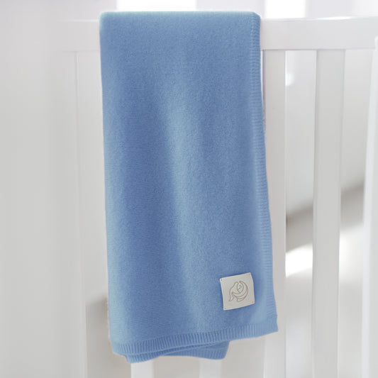 Sky blue Cashmere baby blanket