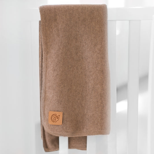 Natural brown Cashmere baby blanket