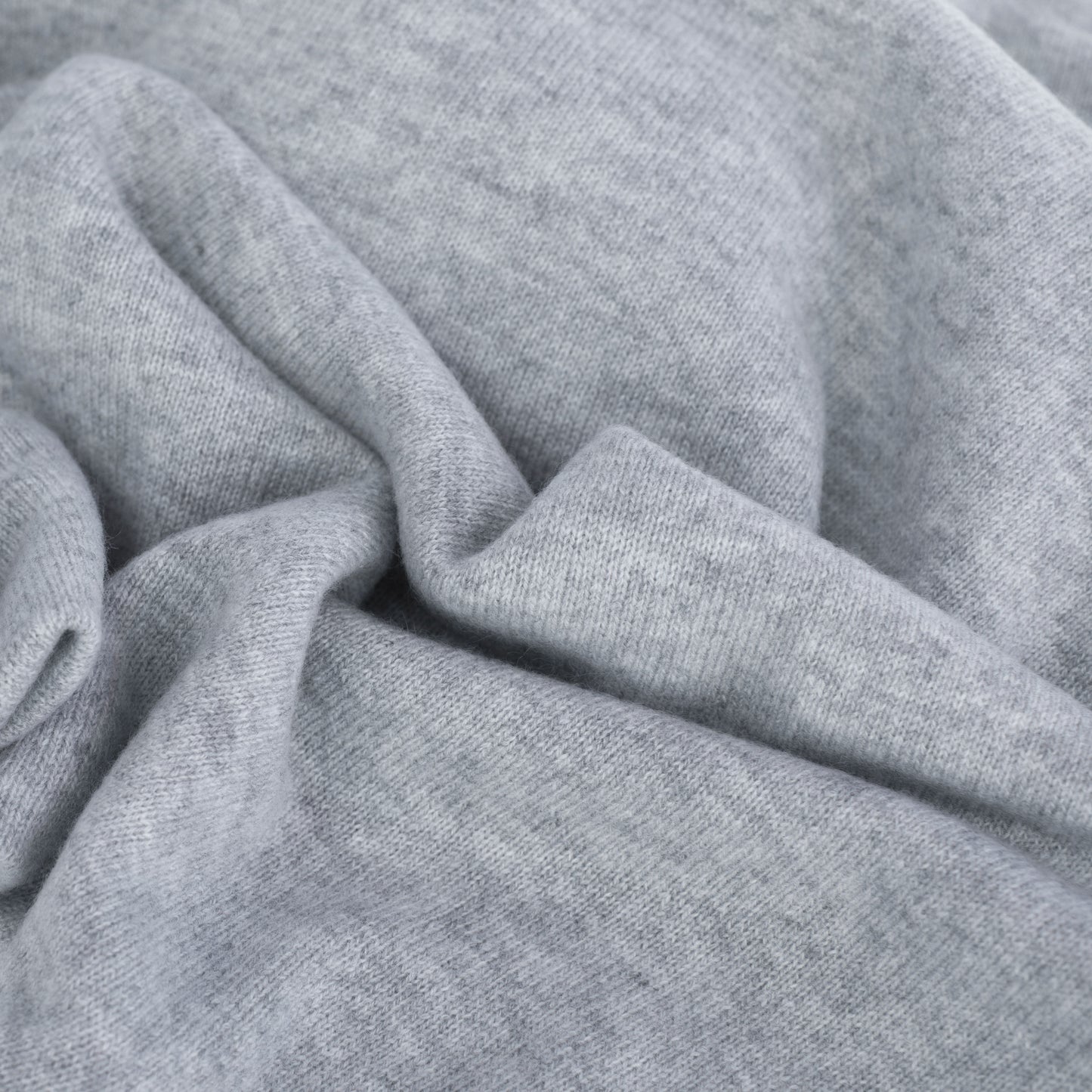 Cashmere knitted shawl grey melange