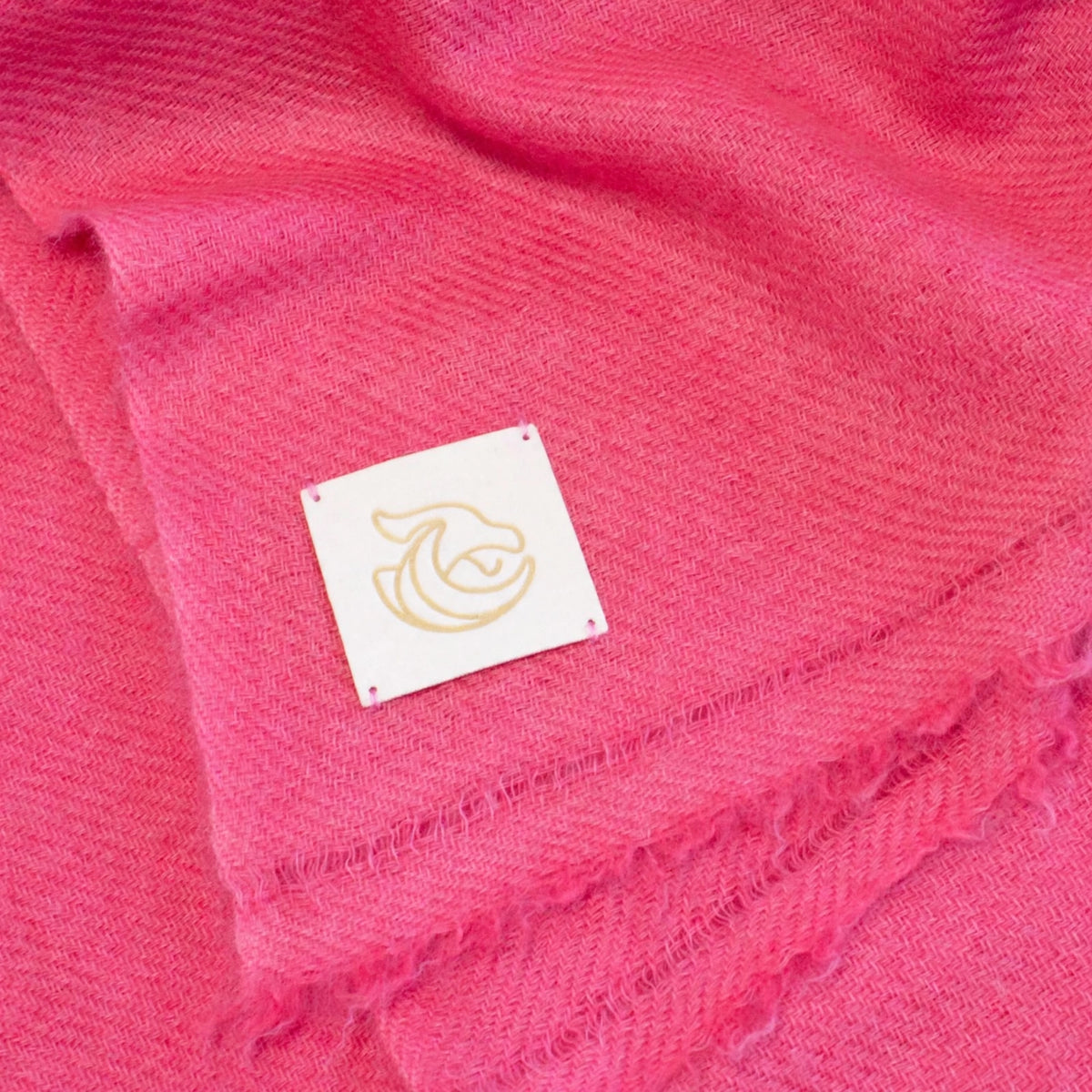 Cashmere woven shawl Coral pink
